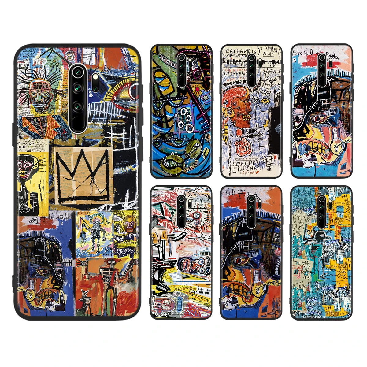 

Phone Case For Redmi 9i 9T 9A 9C 9 8A 8 GO 7 7A S2 Y2 6 6A 5 5A 4X Prime Pro Plus Jean Michel Basquiat Art Graffiti Black Cover