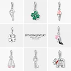 Подвеска в виде цветка клевера, модное ювелирное изделие 2018 пробы, серебро 925 пробы, хороший подарок для женщин и девушек, для колье и сумки