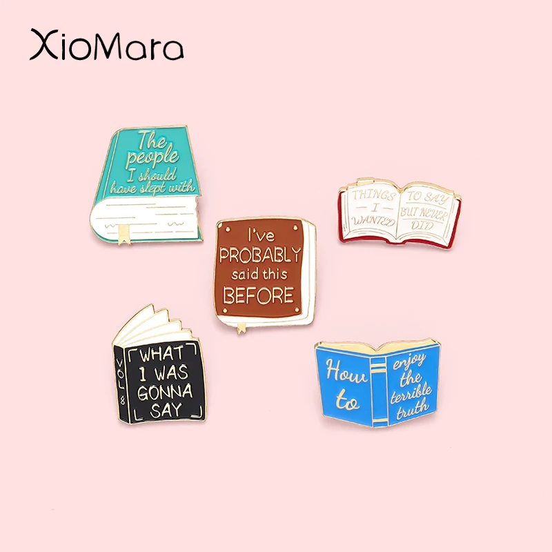 

Reading Books Enamel Pins Treasure of Knowledge Brooches Lapel Badges Wholesale Pin Fashion Jewelry Gifts for Friends