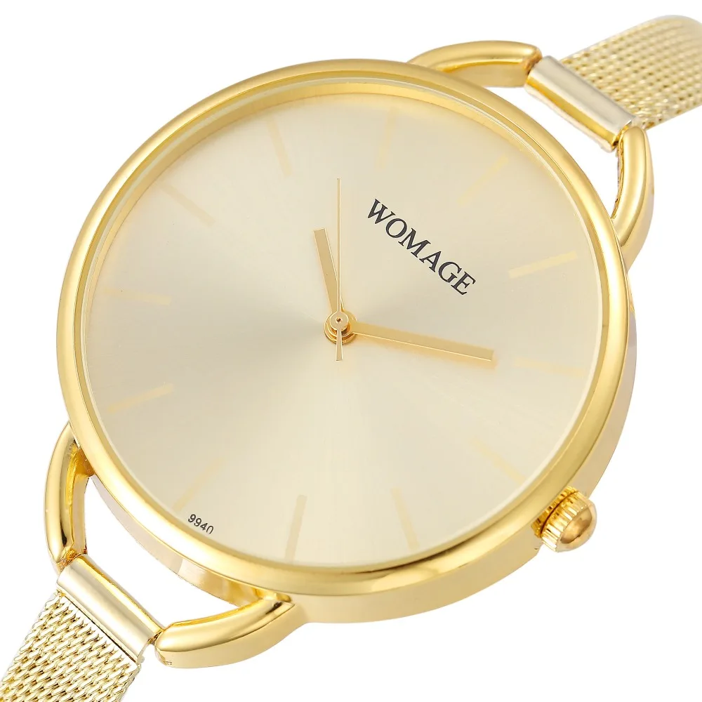 Часы наручные женские кварцевые со стальным браслетом, золотистые/Серебристые