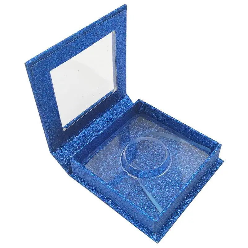 

wholesale false Eyelashes Packaging Box Lash Boxes Packaging Custom Logo Faux Mink Lashes Strip glitter shiny Empty Case Vendors