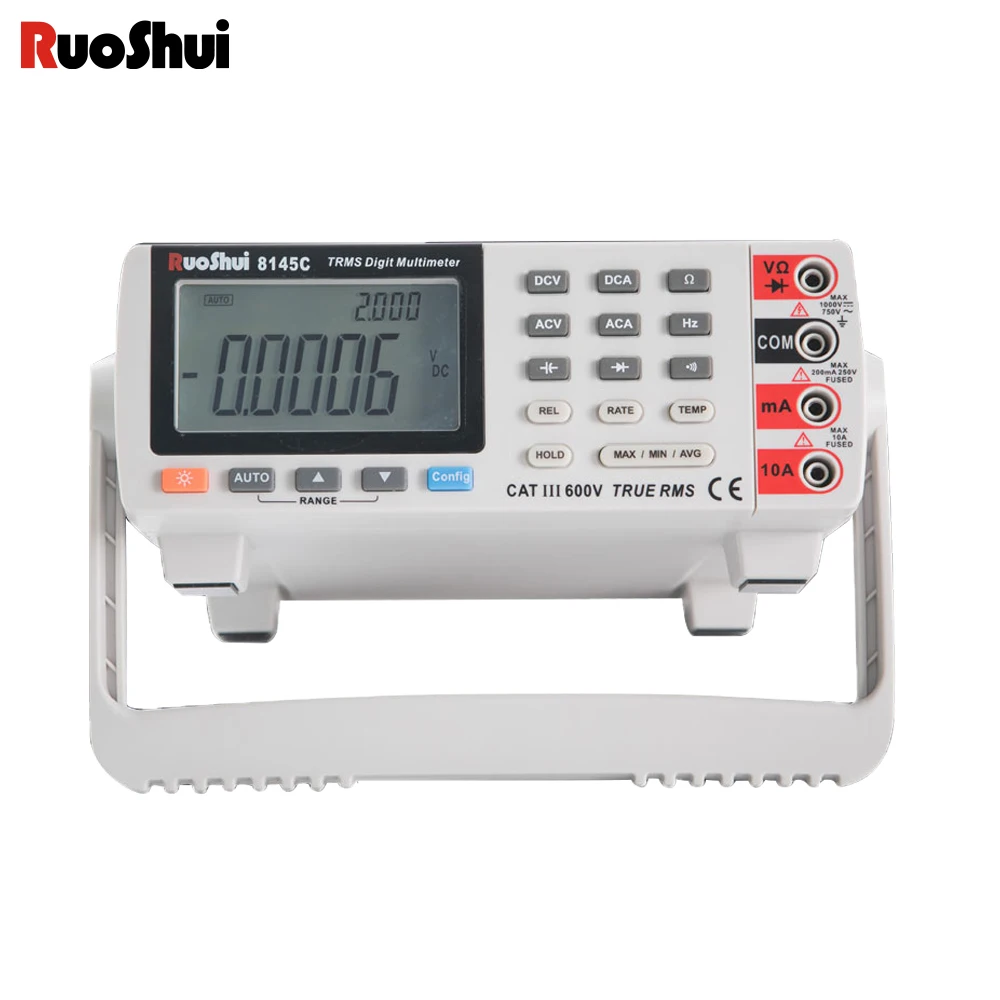 

RuoShui 8145C Bench Multimeter 22000 Count True RMS MAX MIN Date Hold Desktop Digital Multimetro Tester Volt Amp Ohm Capacitance