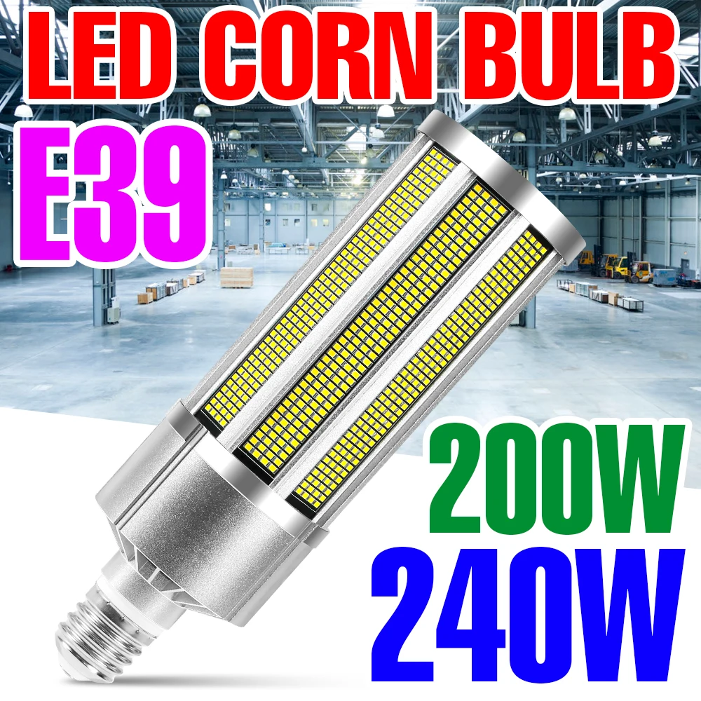 

High Power LED Bulb E39 Corn Light 220V Lamp 2835 Ampoule LED 150W 200W 240W Bulb Industrial Lamp Workshop Factory Lighting 110V