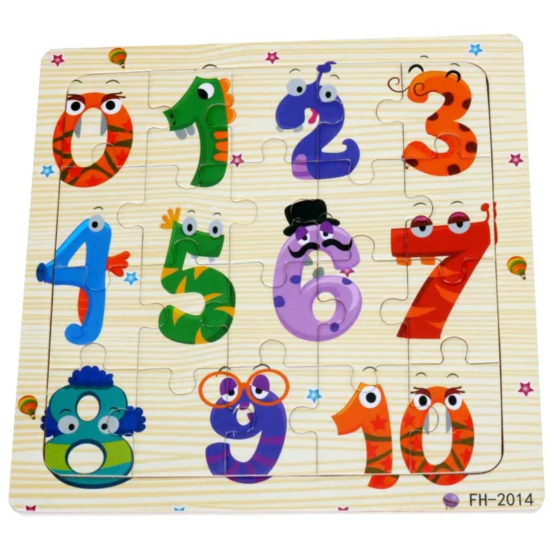 Детские развивающие игрушки детские цифровые деревянные головоломки Английский