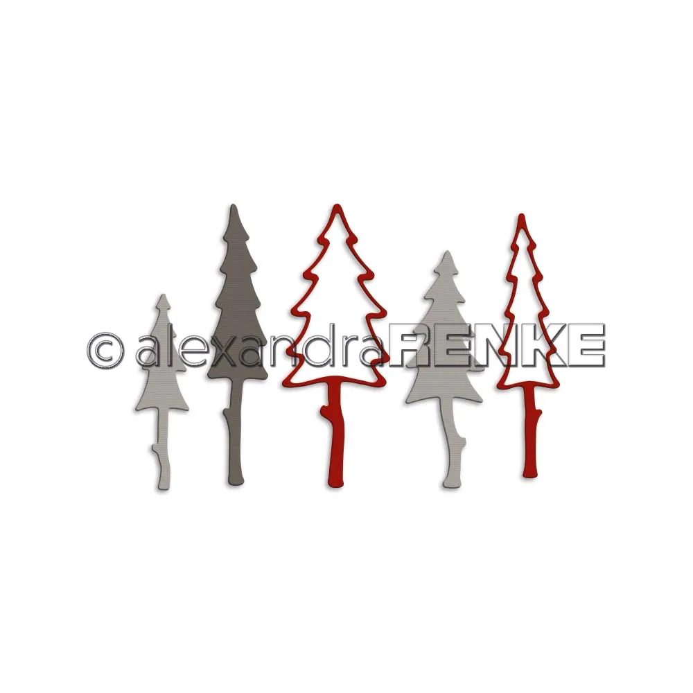 

2021 Assorted pine trees New Arrival 2021 Metal Cutting Die Scrapbooking DIY Decoration Craft Embossing Stencil Stansmallen Acht