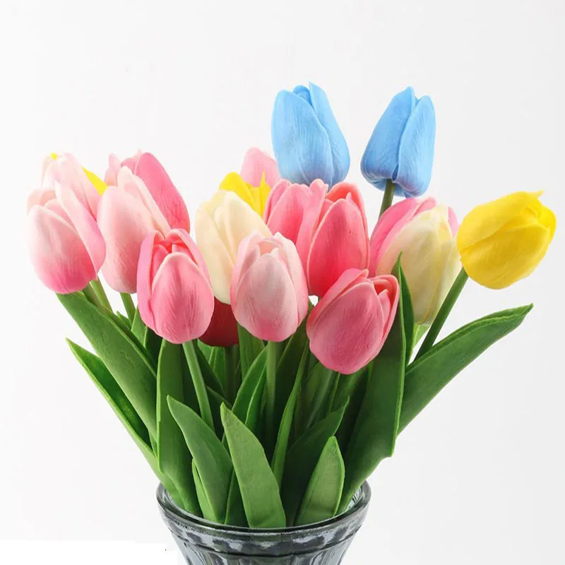 

5PCS Wedding Decoration Flowers Tulip Artificial Flower Real Touch Artificial Bouquet Fake Flower Home Garen Decor