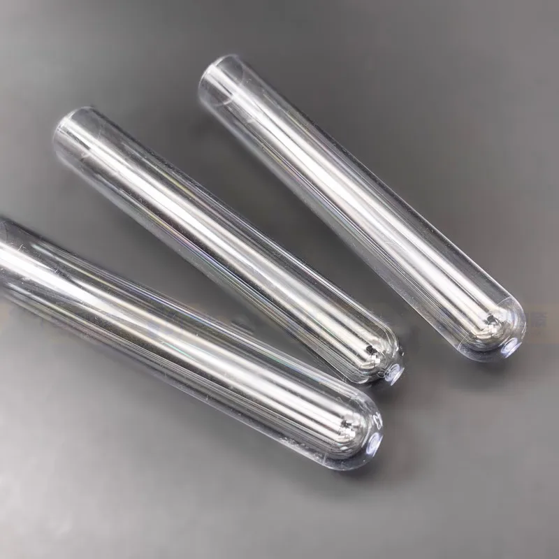 10pc Lab Clear Plastic Test Tube Transparent Laboratory Round Bottom Vial with Cap for Experiment Supplies container 12*100 |