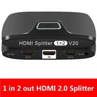 hdmi splliter 1 in 2 out 4k hdmi2 0 adapter hdmi splitter converter for ps4 tv box pc laptop 4khd switcher with dc cable plug