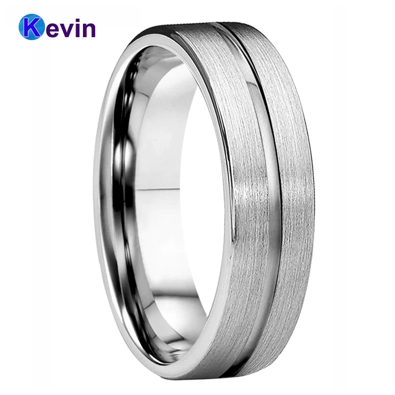 Классическое кольцо для мужчин и женщин из карбида вольфрама с плоским ремешком