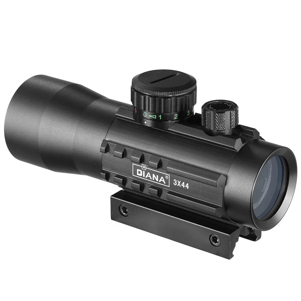 

DIANA Tactical 3X44 Green/Red Dot Sight Scope Optics Riflescope Fit 11/20mm Rail Rifle Scopes for Hunting