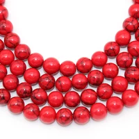 red howlite turquoises stone round loose spacer beads 4681012 mm for jewelry making fit diy bracelet charm beads wholesale