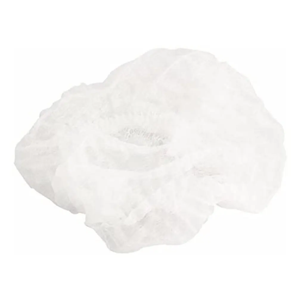 100Pcs Disposable Hat Round Non-Woven Headgear Dust-Proof Chef Food Factory Workshop Anti-Hair Fall Cap | Безопасность и защита