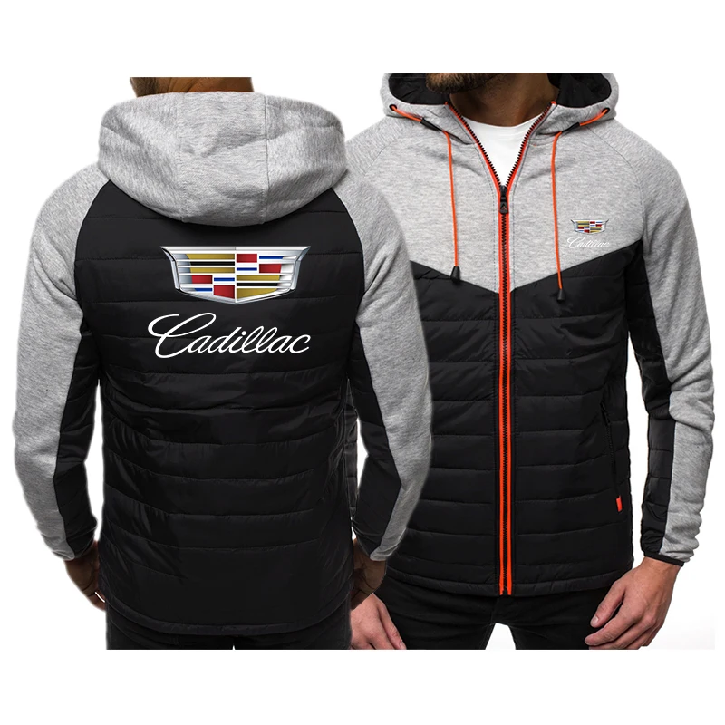 

2021 Hoodies Casual Hooded Coat Spring Autumn Sportswear Male cadillas car logo Cardigan Sweatshirt Mens Hip Hop Coats