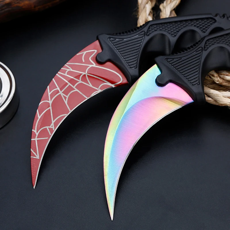 CS GO Counter Strike Claw Karambit нож для шеи с ножом Tiger Tooth настоящий игровой красный синий
