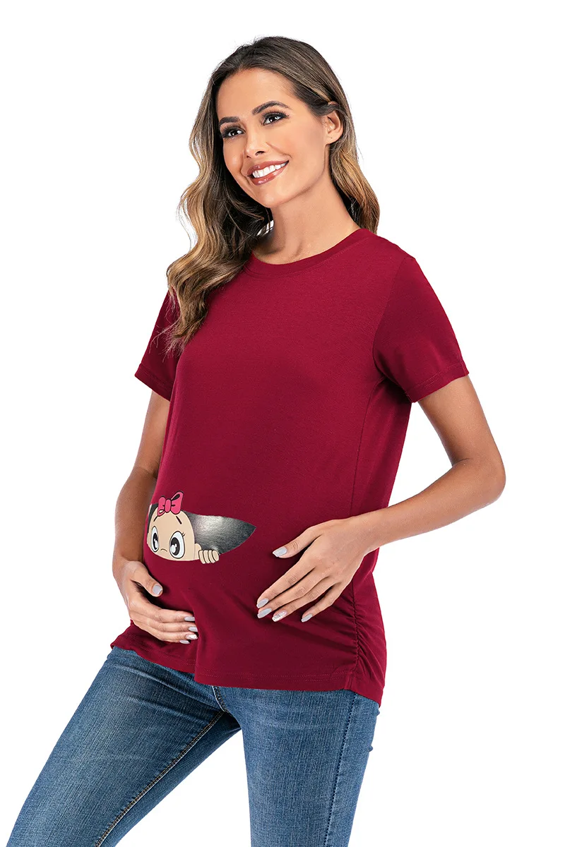 

Harajuku New Popular 2020 New Round Neck Printed Short-Sleeved Cotton Women's Maternity T-shirt 2020 Women Fashion Clothing