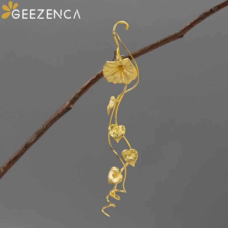 

Женская Брошь с цветком Утренней славы GEEZENCA, брошь из стерлингового серебра 925 пробы в виде милого растения, дизайнерская бриллиантовая бро...