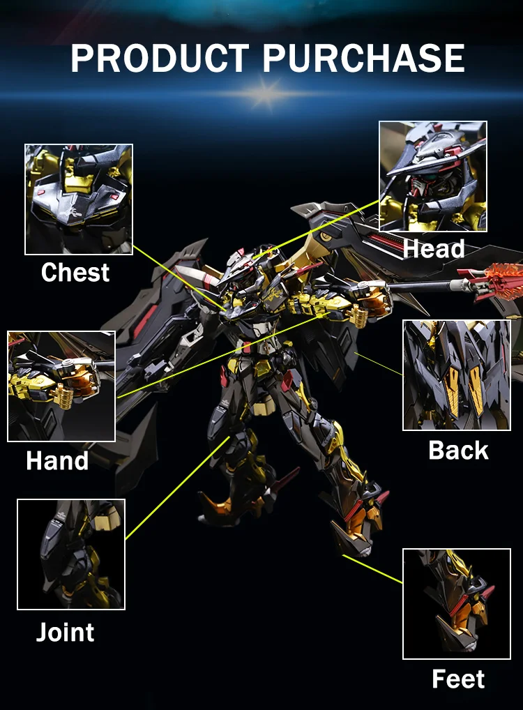 

Сборная модель BANDAI RG 1/144, MBF-P01-ReAMATU, Gundam, амацу, Золотая рамка, цветное металлическое покрытие, экшн-фигурки