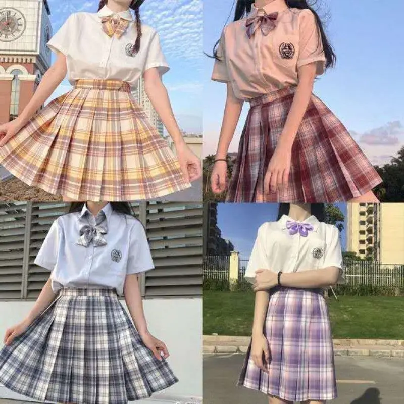 

Summer Women Skirt High Waist Pleated Plaid Skirts Harajuku Cute Korea Girls Dance Mini Skirt Tartan Mini A-Line Kawaii Cosplay