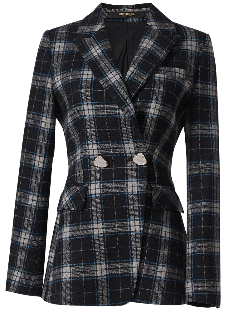 

Commuter Professional Small Suit Woolen Coat Women's Winter Clothes New Intellectual Plaid Slim Fit Ol Suit