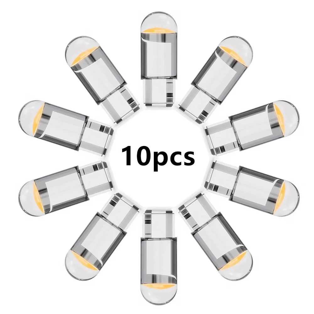 

10pcs Newest W5W Led T10 Car Light COB Glass Yellow light Auto Automobiles License Plate Lamp Dome Read DRL Bulb 12V