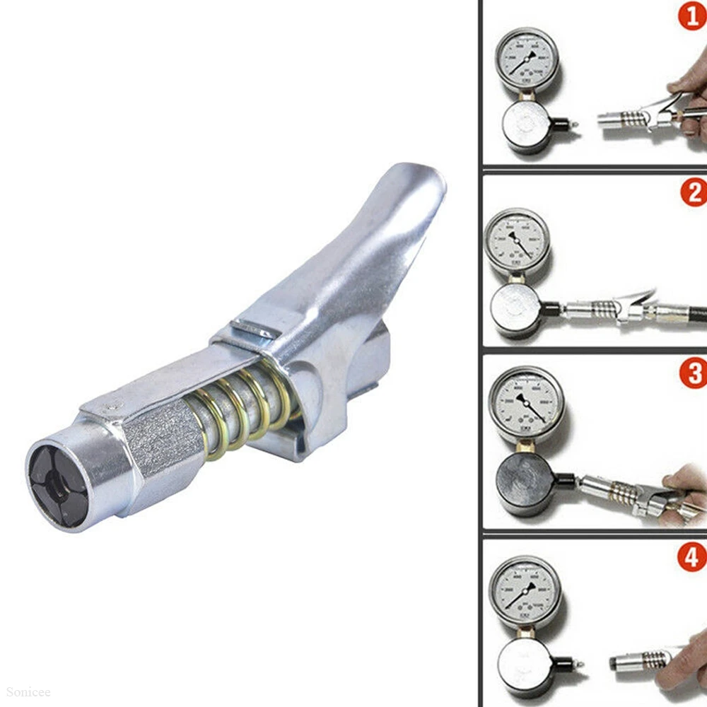 

Сверхмощный быстроразъемный соединитель для пистолета для смазки на фитинги Zerk 10000 PSI 1/8 "NPT самоблокирующийся два пресса легко нажимается П...