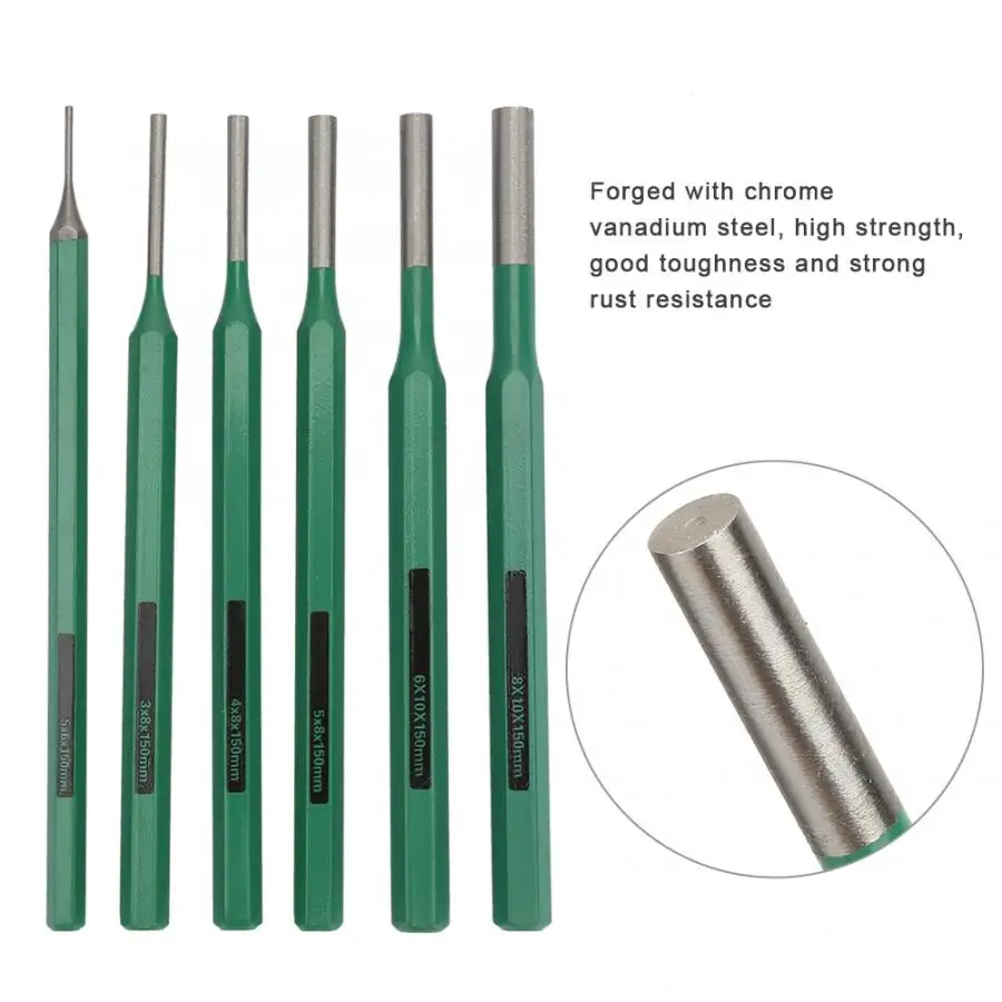 

6pcs Chrome Vanadium Steel Pin Chisel Set for Building Decoration/Mold Manufacturing Strong Rust Resistance