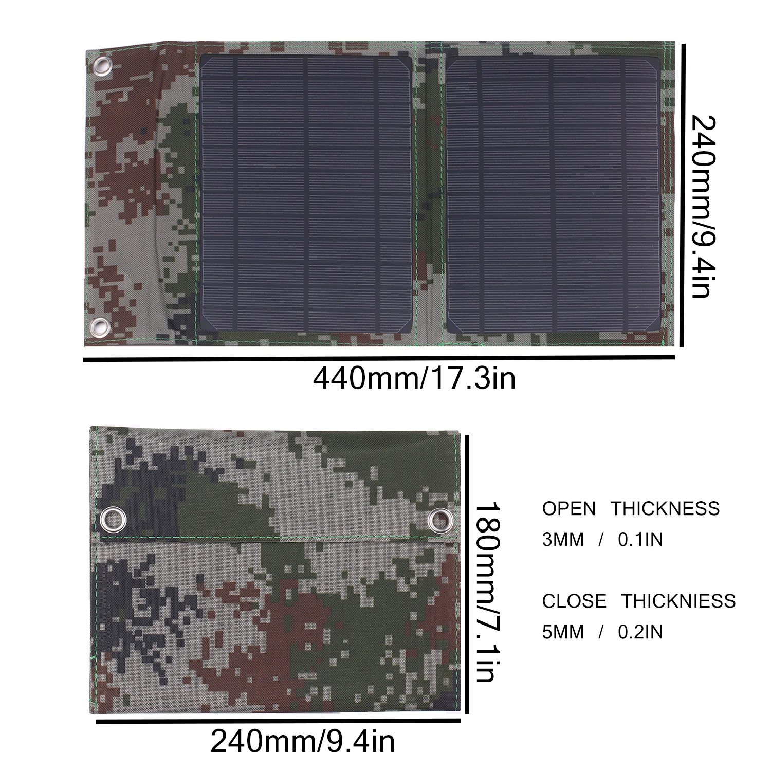Монокристаллическая складная солнечная панель с двумя USB выходами 120 Вт 12