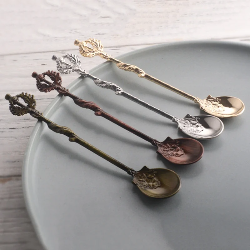 Винтажный Королевский стиль кокосовое дерево чайная кофейная ложка мороженое