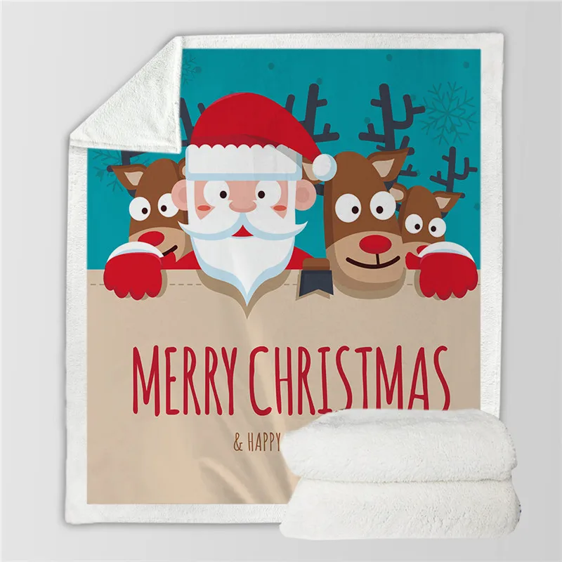 Плюшевое одеяло рождественские украшения для дома Фланелевое покрывало из