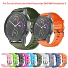 Ремешок для Garmin Vivoactive 4 4s Forerunner 245 645 Vivoactive 3, Huawei gt 2e2amazfit GTR 42 мм, силиконовый ремешок 2022 мм