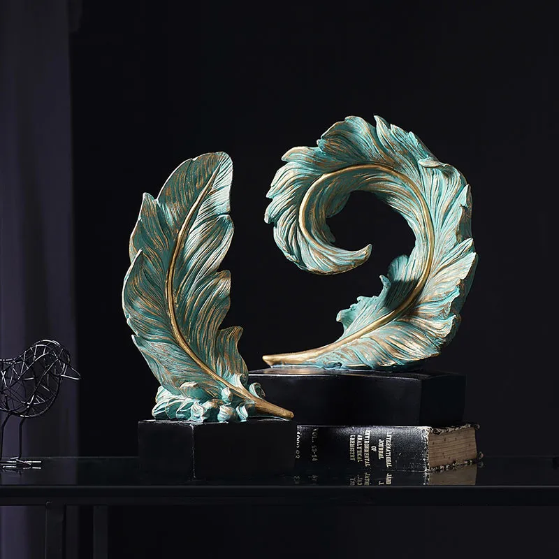 Скандинавские креативные Перьевые Украшения из смолы для дома гостиной офиса