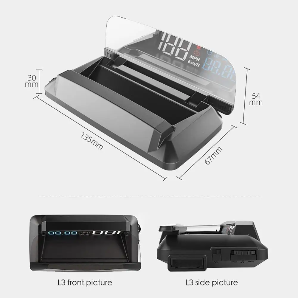 Обновленная версия OBD Автомобильный коллиматорный Дисплей L3 Автомобильная