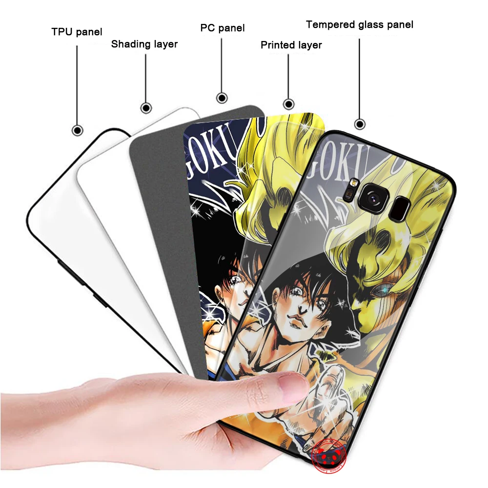 189d JoJo странные приключения заказкая стеклянная чехол для Samsung S7 край S8 S9 S10 Plus Note 8 9
