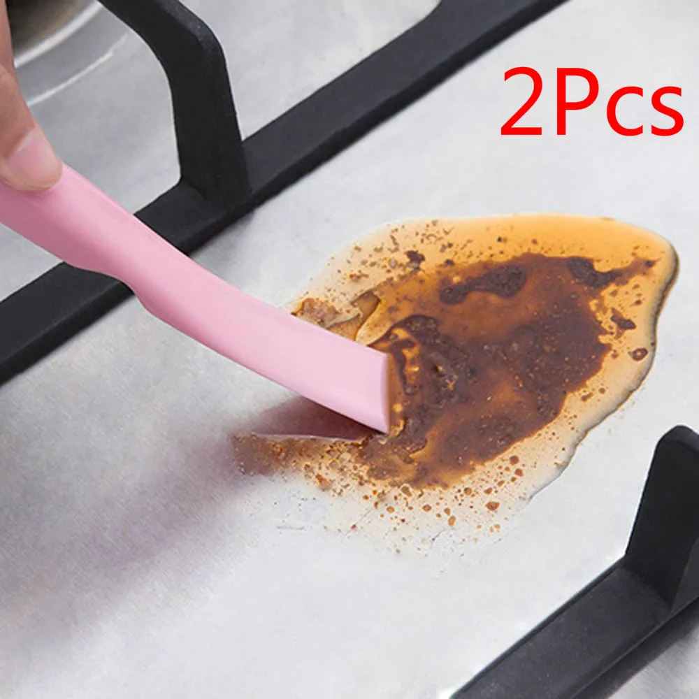 

2Pcs Silicone shovel Cleaner Stove Kitchen Dirt Clean Glass Ceramic Decontamination Scraper Kitchen Bathroom Floor Cleaning Tool