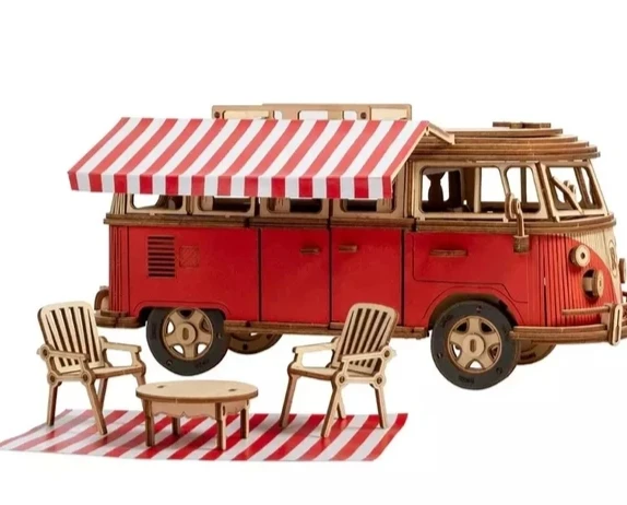 242 шт. DIY 3D Camper Van деревянный автомобиль для отдыха головоломка игра сборка