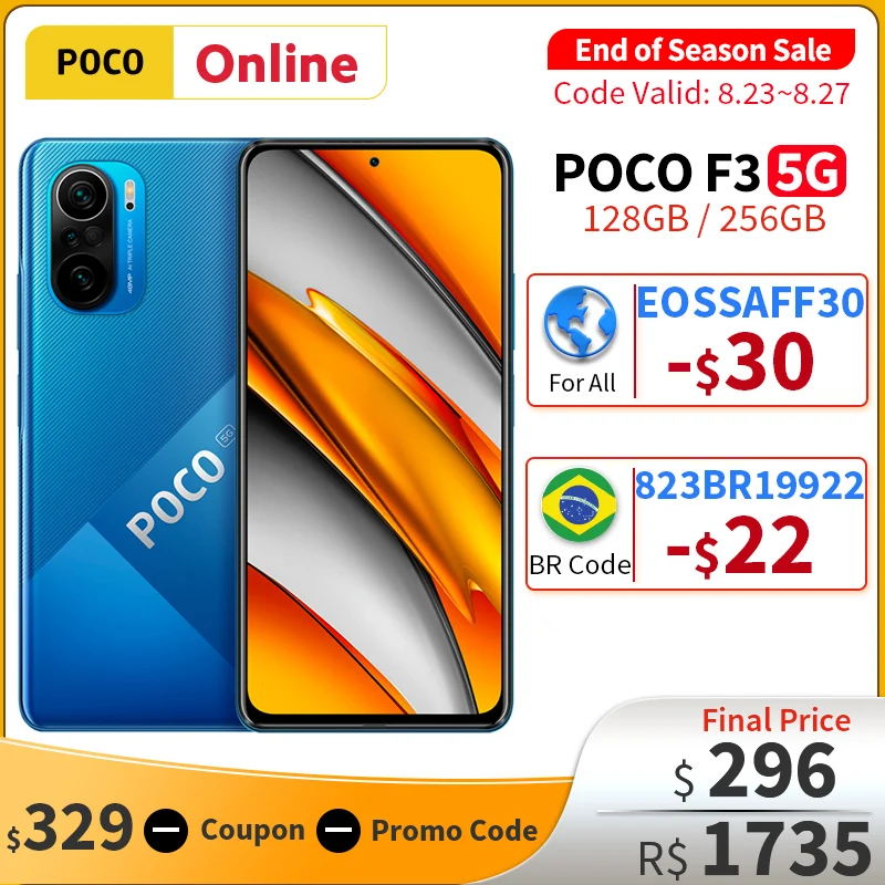 POCO F3 глобальная версия 5G Snapdragon 870 Octa Core 120 Гц 2400x1080 E4 активно матричные осид DotDisplay 33