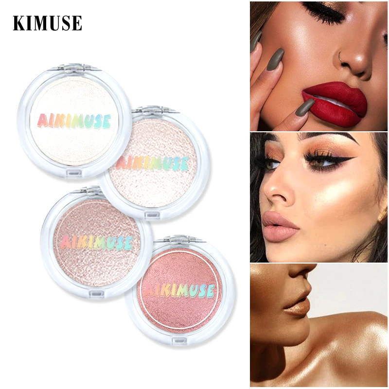KIMUSE 4 цвета хайлайтер пудра Палитра минеральный осветлитель мерцающий контур для