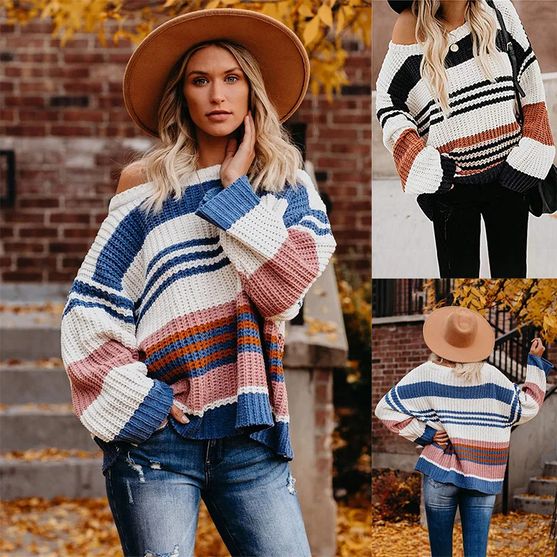 

2020 Fashion Week Sweaters Loose Long Sleeve Crew Neck Top Women Sweatshirts Clothes