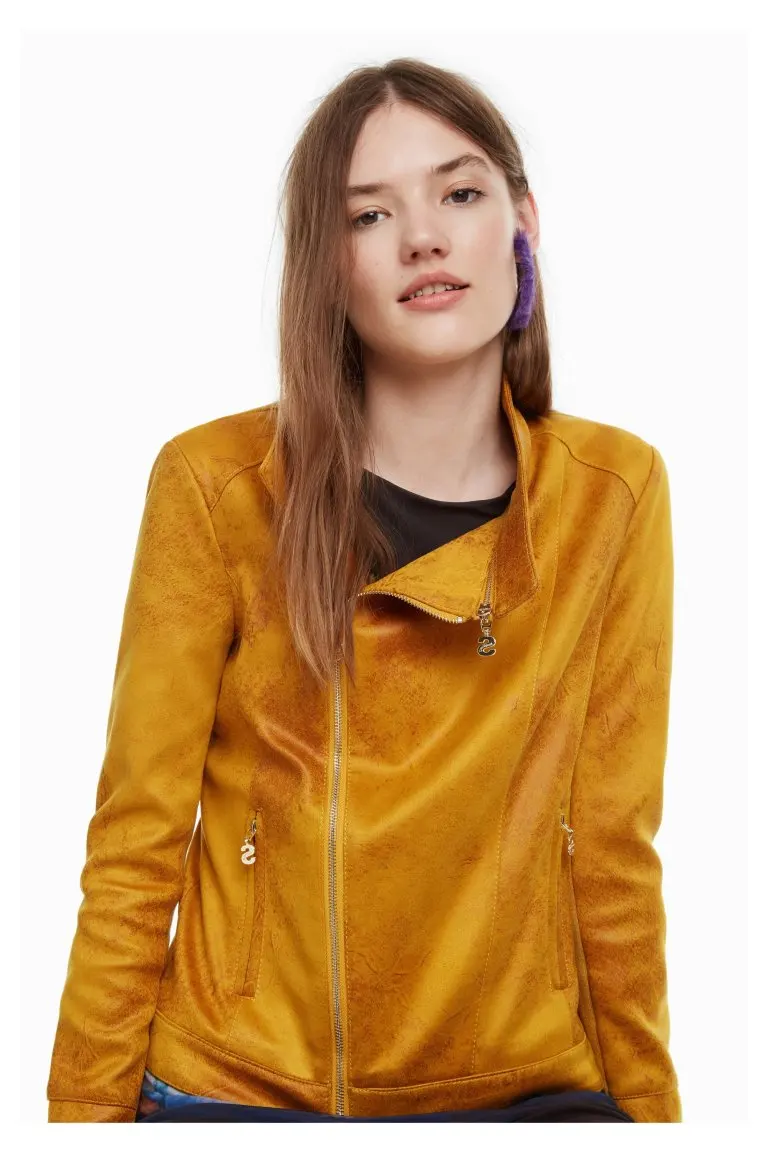

Модный DESIGUAL 2021 chaqueta de moda amarilla pu