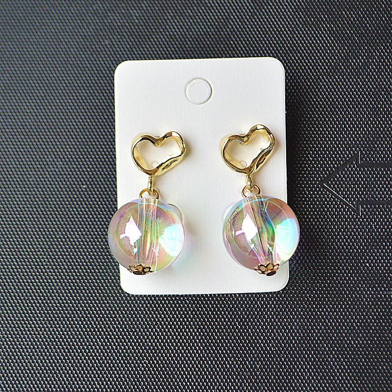 Корейские модные серьги в стиле ретро длинные блестящие висячие с бусинами виде