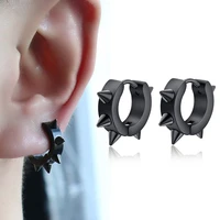 black punk ladies mens earrings spike rivet iron hug hugs gothic stainless steel earrings accessories gifts gifts jewelry