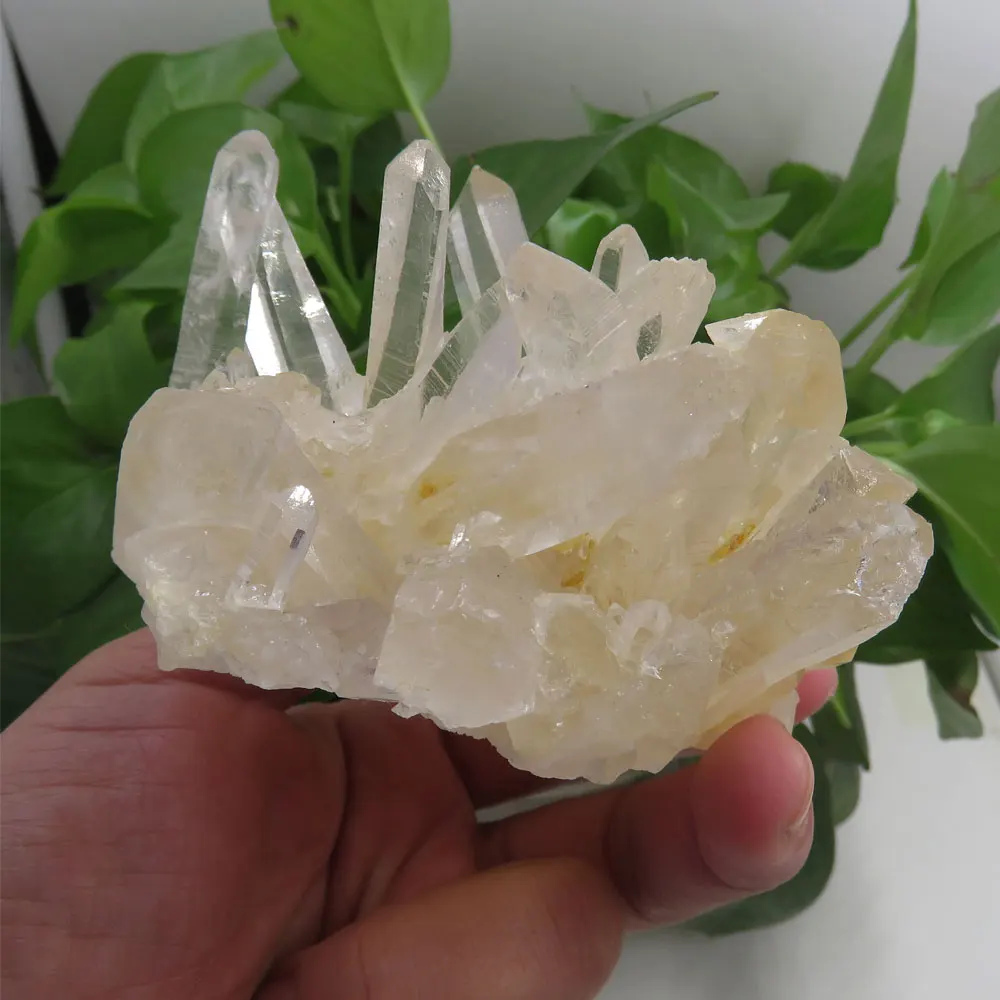 Редкий 235 г натуральный камень аура кварцевый белый кристалл Кластерные точки