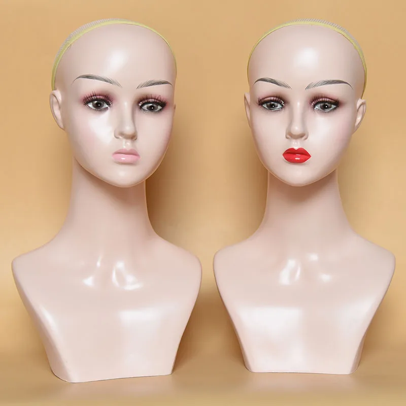 

Women PVC Head Mannequin Fashionable Style Head Model Hot Sale