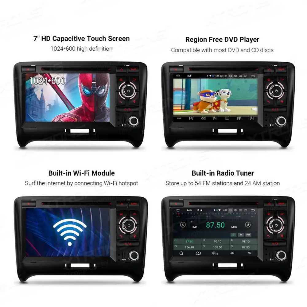 XTRONS Android 10 0 Qualcomm Bluetooth 5 GPS-навигация Радио автомобильный DVD-плеер для Audi TT MK2 8J 2006 2007