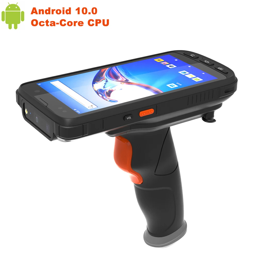 

5.5 Inch 13MP Camera Octa-Core Android 10 OS Industrial Handheld PDA Barcode Scanner with UHF RFID Reader Mobile Data Terminal