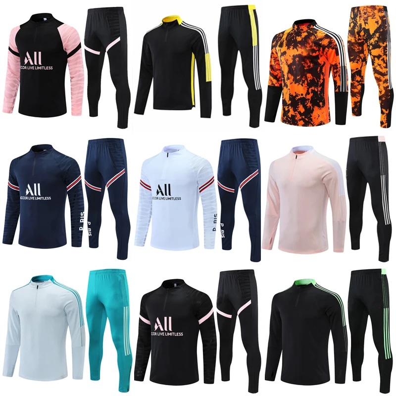 

esportes de futebol masculino camisola jaqueta casaco com capuz treinamento conjuntos agasalho adulto survetement kits OM PSG