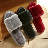 faux rabbit fur sandals slippers