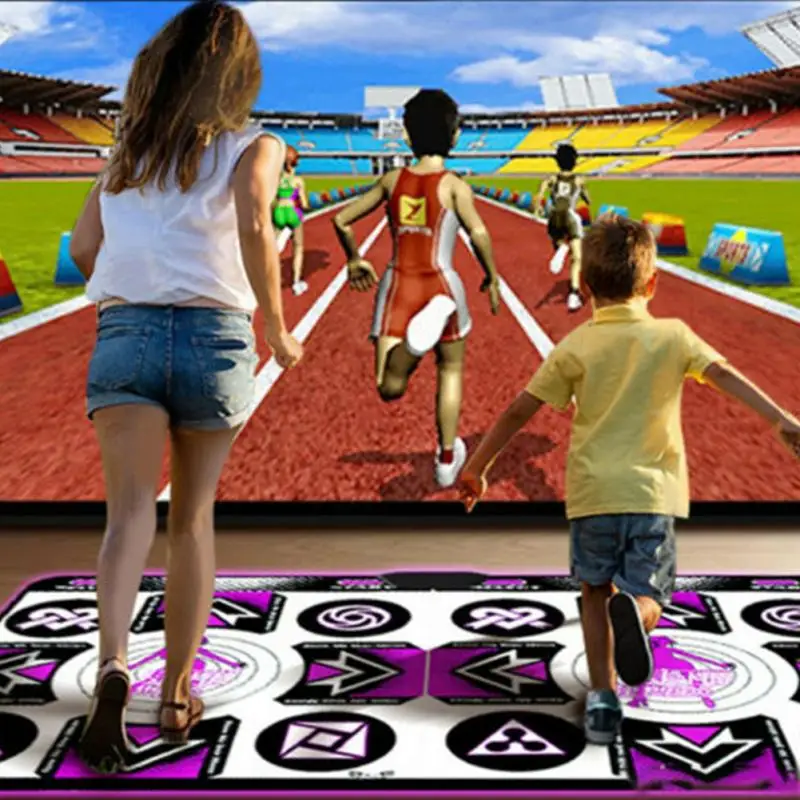 

PVC For PC TV With Wireless Receiver Birthday Gift Anti Slip English Version Remote Controller Dance Mat Double Players Foldable