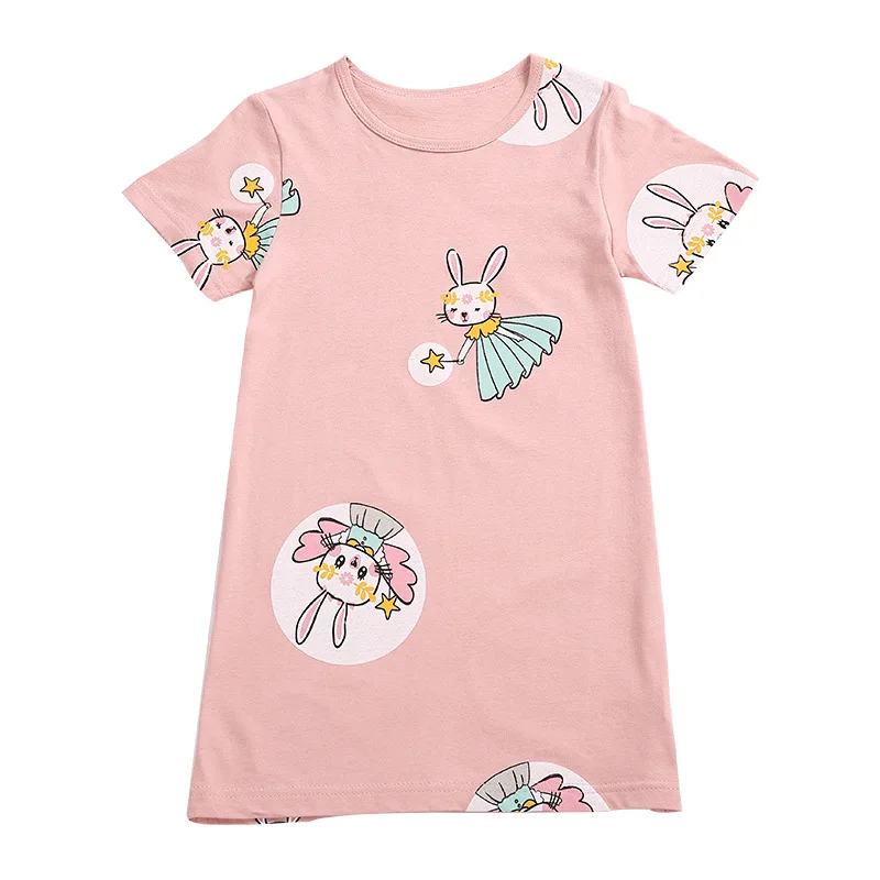 2022 Children Pajamas Summer Dresses Girls Baby Nightdress Cotton Princess Nightgowns Home Clothes Inflant Kid Cartoon Sleepwear