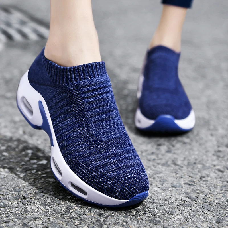 

Women Running Sneakers 2021 Fashion Breathable Mesh Socks Shoes Casual Shoes Platform Sneakers Slip-On Sneakers Walking Shoes